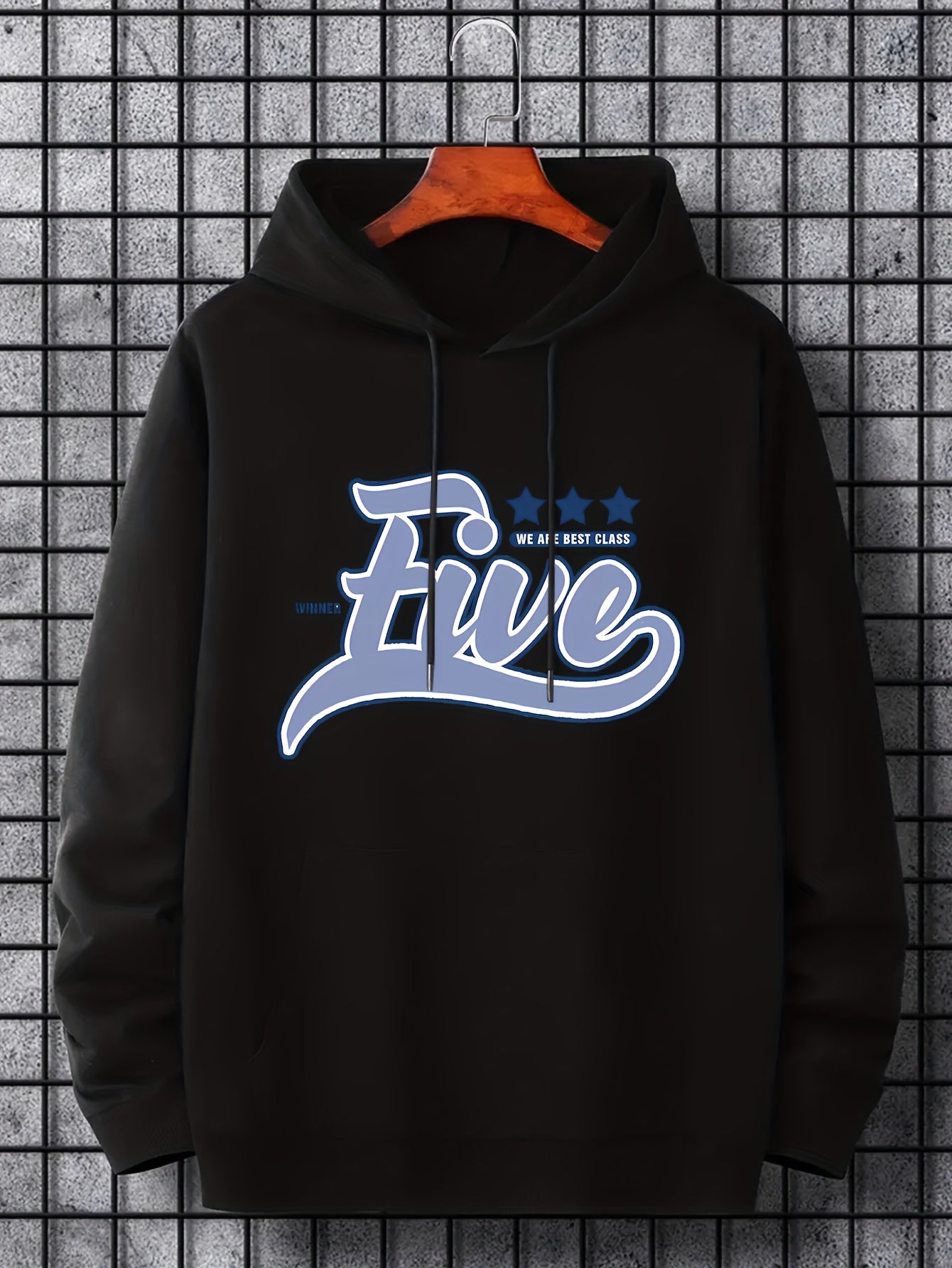 Men's Five-Print Hoodie Casual Stretch Hooded Sweatshirt