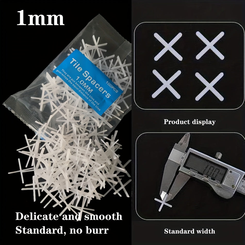 100pcs Tile Spacer Cross Plastic Tile Ceramic Gap Locator Leveler