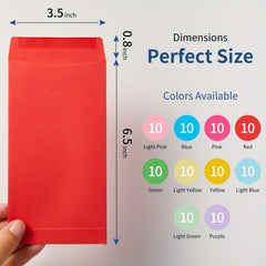 100 Pack Colored Cash Envelopes Money Saving Budgeting