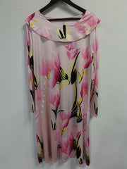 Women's Floral Print Long Sleeve Midi Dress