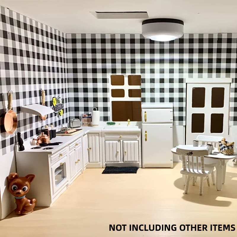 1:12 Scale Vintage Dollhouse Fridge Double Doors Wood Construction
