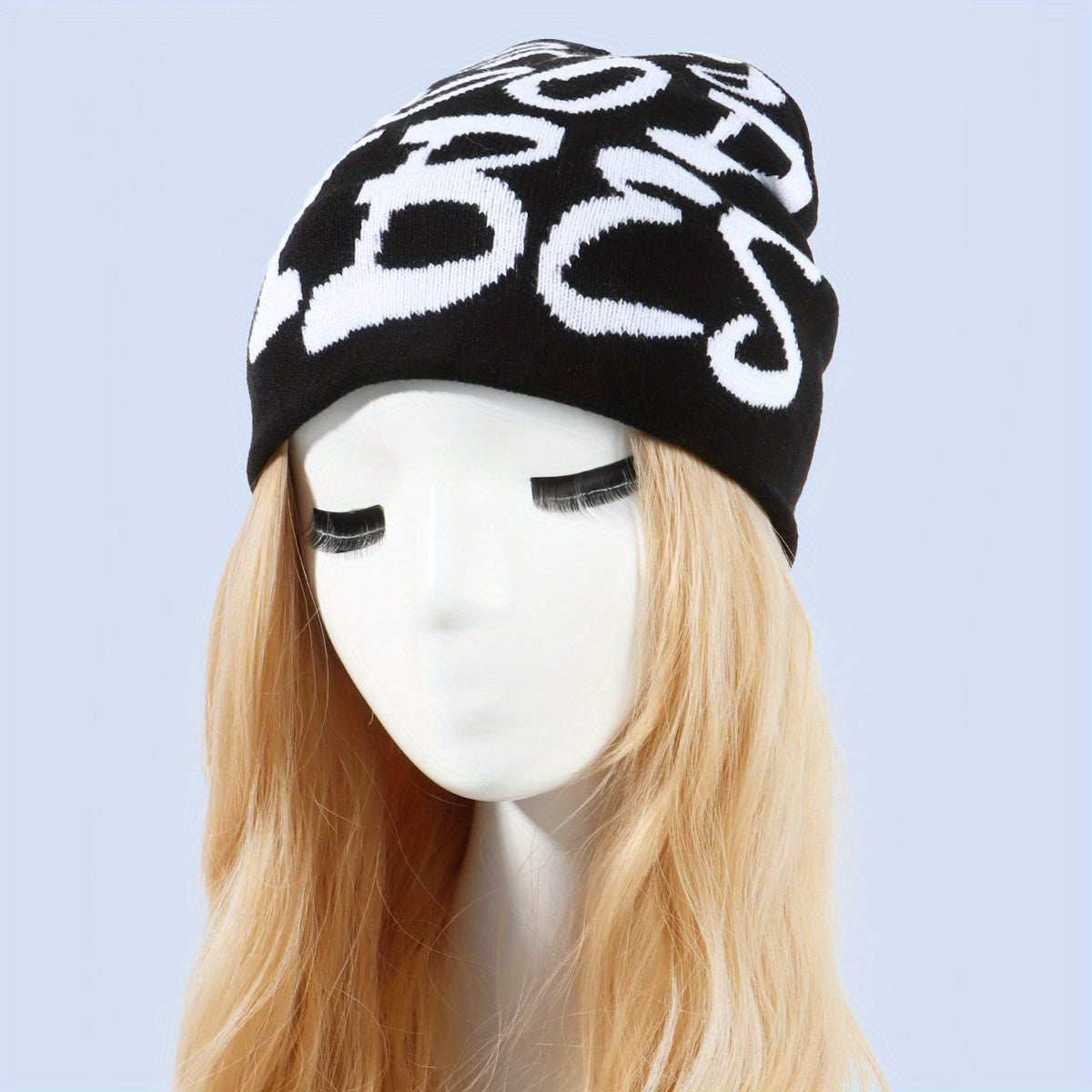 Y2K Flame Star Jacquard Beanie Hip Hop Knitted Warm Hat