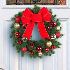 Bowknot Christmas Wreath Window Home Door Decor