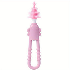 360 Rotating Silicone Bottle Brush Set for Baby Bottles, Pacifiers & Straws