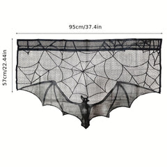 Lace Spider Web Bat Curtain Halloween Decoration