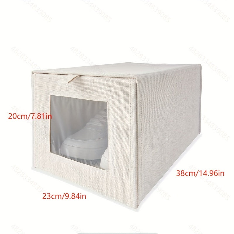 Shoes Storage Box With Doors & Handles Dustproof Shoe Storage Basket