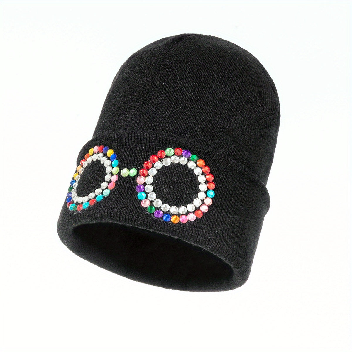 Funny Glasses Decor Beanie Knit Hat Elastic Warm Skull Cap