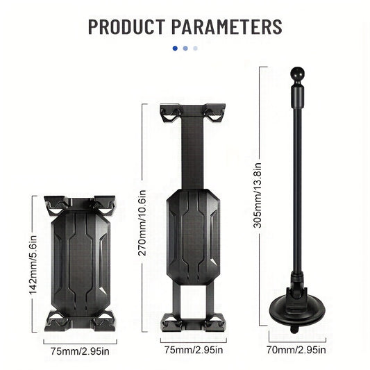 Car Phone Mount Tablet Holder Long Arm Gooseneck Suction Cup Mount