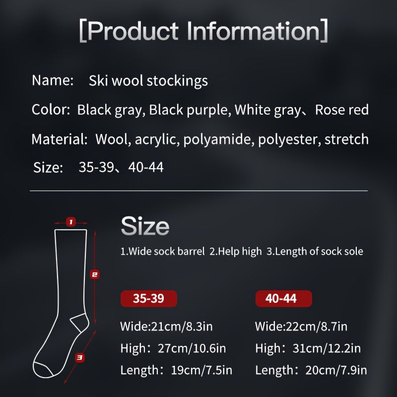 Men's Winter Ski Socks Thermal Heated Crew Socks