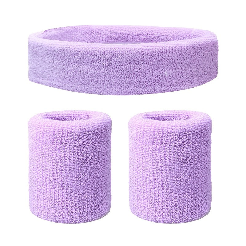 2pcs Sweat Absorbing Wrist & Head Bands for Outdoor Sports