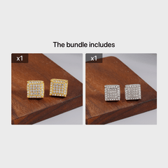 Zircon Stud Earrings Sparkly Ear Jewelry Decor For Women