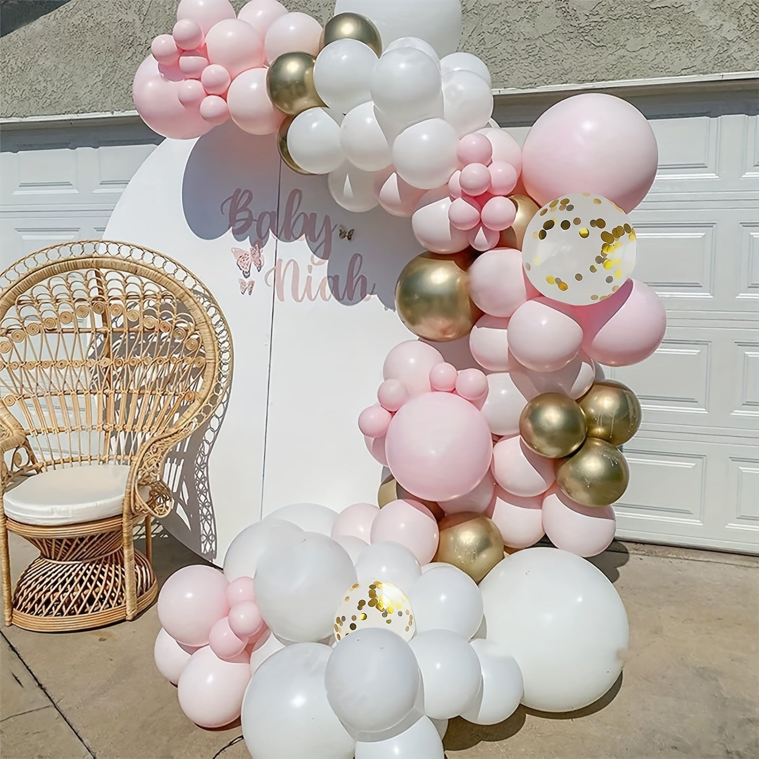 Pink Balloon Garland Kit with Tape, Strip & Ribbons - 177pcs