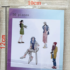 50pcs Girls Women Spring Summer Style Stickers for Journaling Scrapbooking