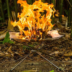 Portable Garden Fire Pit 4 Legs Collapsible Fire Pits Fireplace