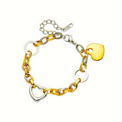 Gold Plated Love Pendant Bracelet for Men and Women