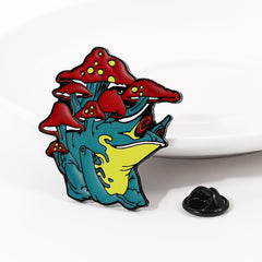 European American Frog Back Mushroom Brooch Alloy Drip Oil Frog Pin