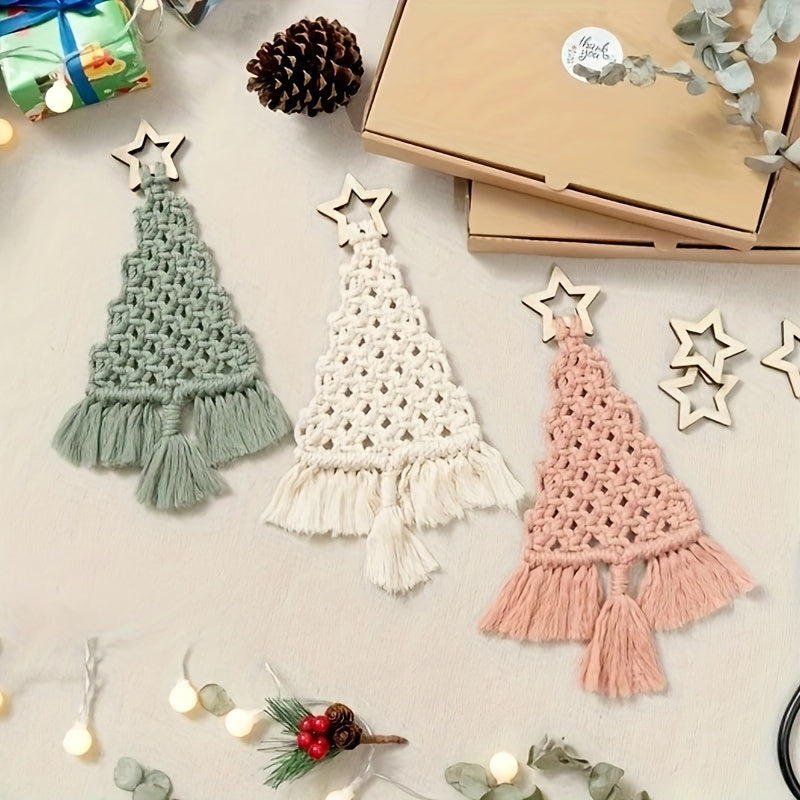 3pcs Macrame Christmas Tree Kit - Perfect Gift for Friends and Family