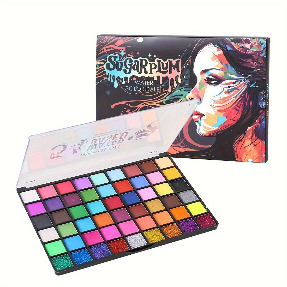 UV Neon & Glitter Body Paint Palette - Water Soluble Art Party Halloween Cosplay