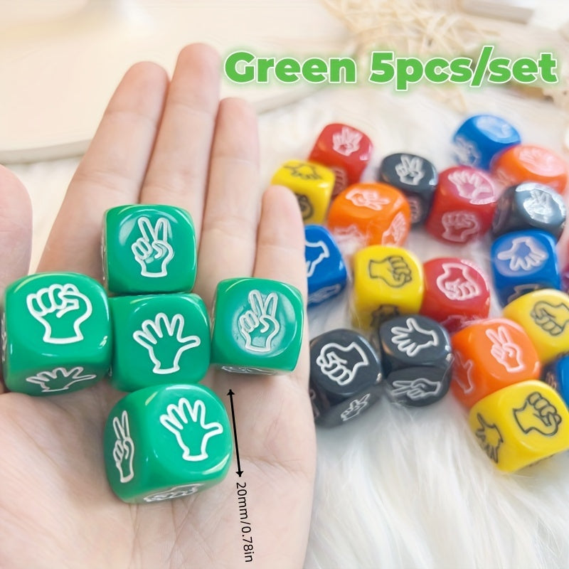 5pcs Acrylic Scissor Paper Rock Game Dice For Friends