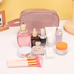 Glitter Detail Makeup Bag Waterproof Organizer