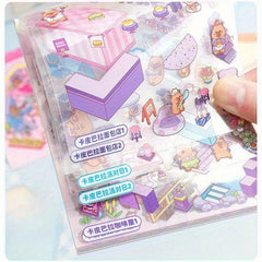 40 Cute Cartoon Character Sticker Book PET Material Multi-functional Decorative