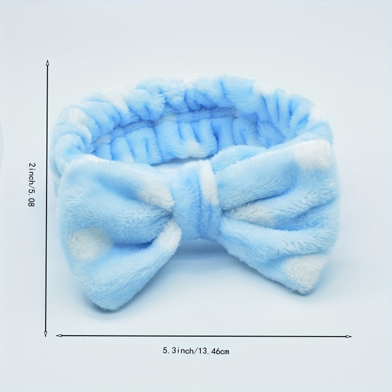 Polka Dot Bow Headband for Face Washing Skincare Spa