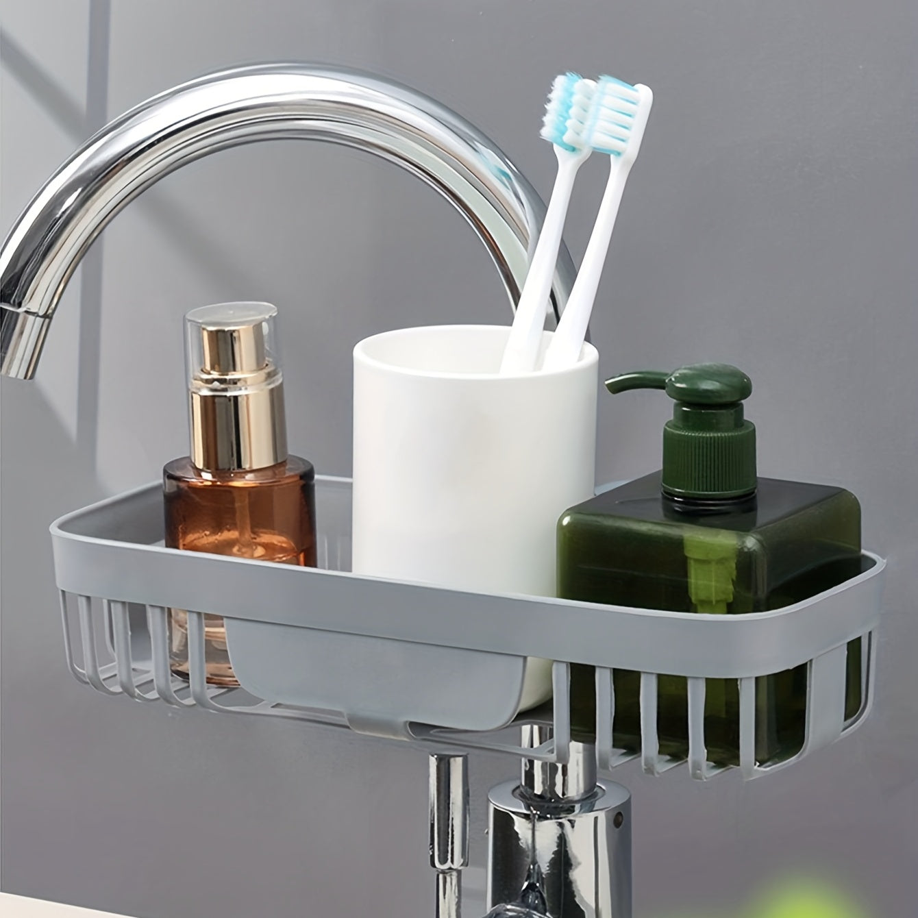 Sponge Holder Over Faucet Kitchen Sink Caddy Organizer