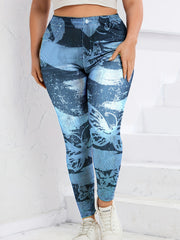  Butterfly Print High Rise Leggings