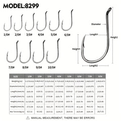 PROBEROS 50pcs Fishing Hooks, High Carbon Steel Fishhooks, Corrosion Resistant