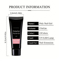 5 Nail Art Extension Glue Set with Brush, Pusher & Tips