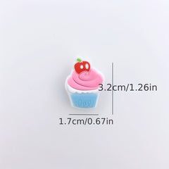 36pcs Ice Cream Cake Shoe Charm Resin Buckle DIY Accessories