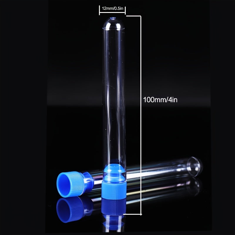 20pcs Disposable Plastic Test Tube Hard Test Tube for Lab Experiment