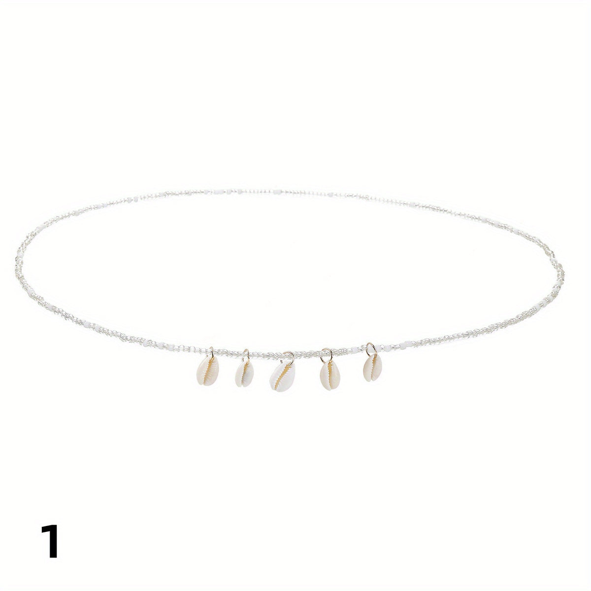 Boho Beads Waist Chain Shell Crushed Stone Decor Elastic Belly Chain