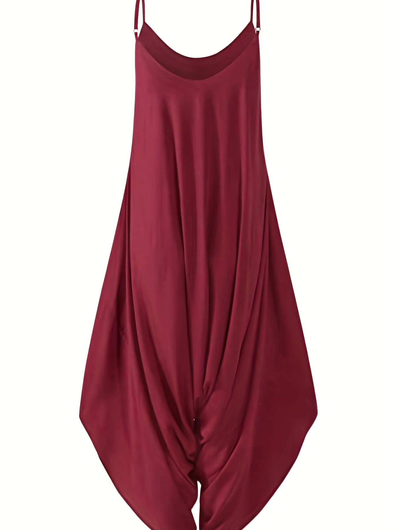  Solid V Neck Cami Jumpsuit With Pockets