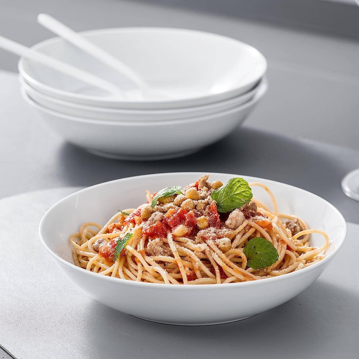4pcs 24oz Porcelain Pasta Bowls Microwave & Dishwasher Safe