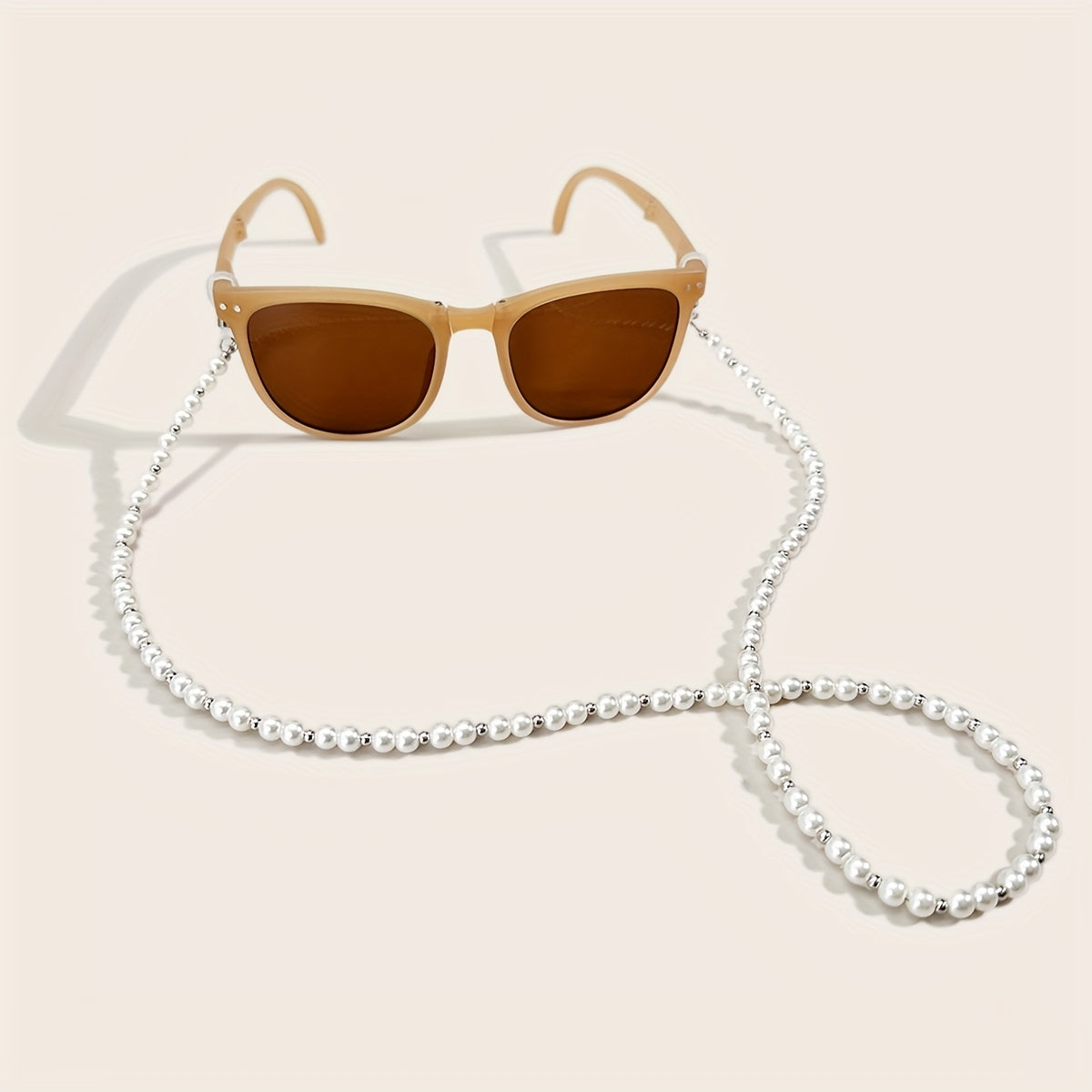 Faux Pearl Glasses Chain Anti Slip Lanyard Strap Stylish Face Cover