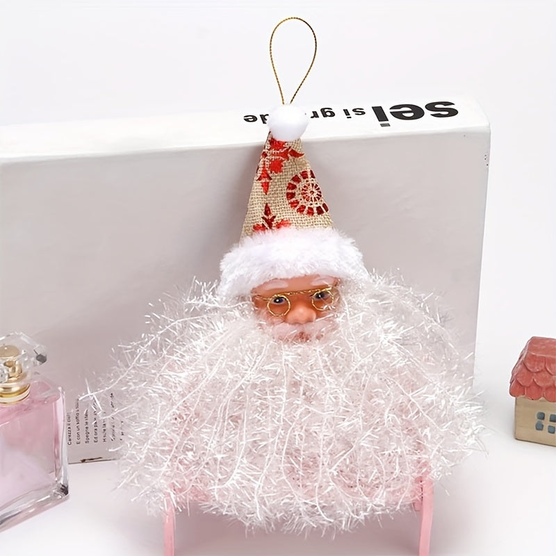 Bearded Plush Cloth Santa Claus Christmas Tree Pendant