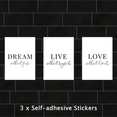 Motivational Quotes Stickers - Fearless Love Dream Big