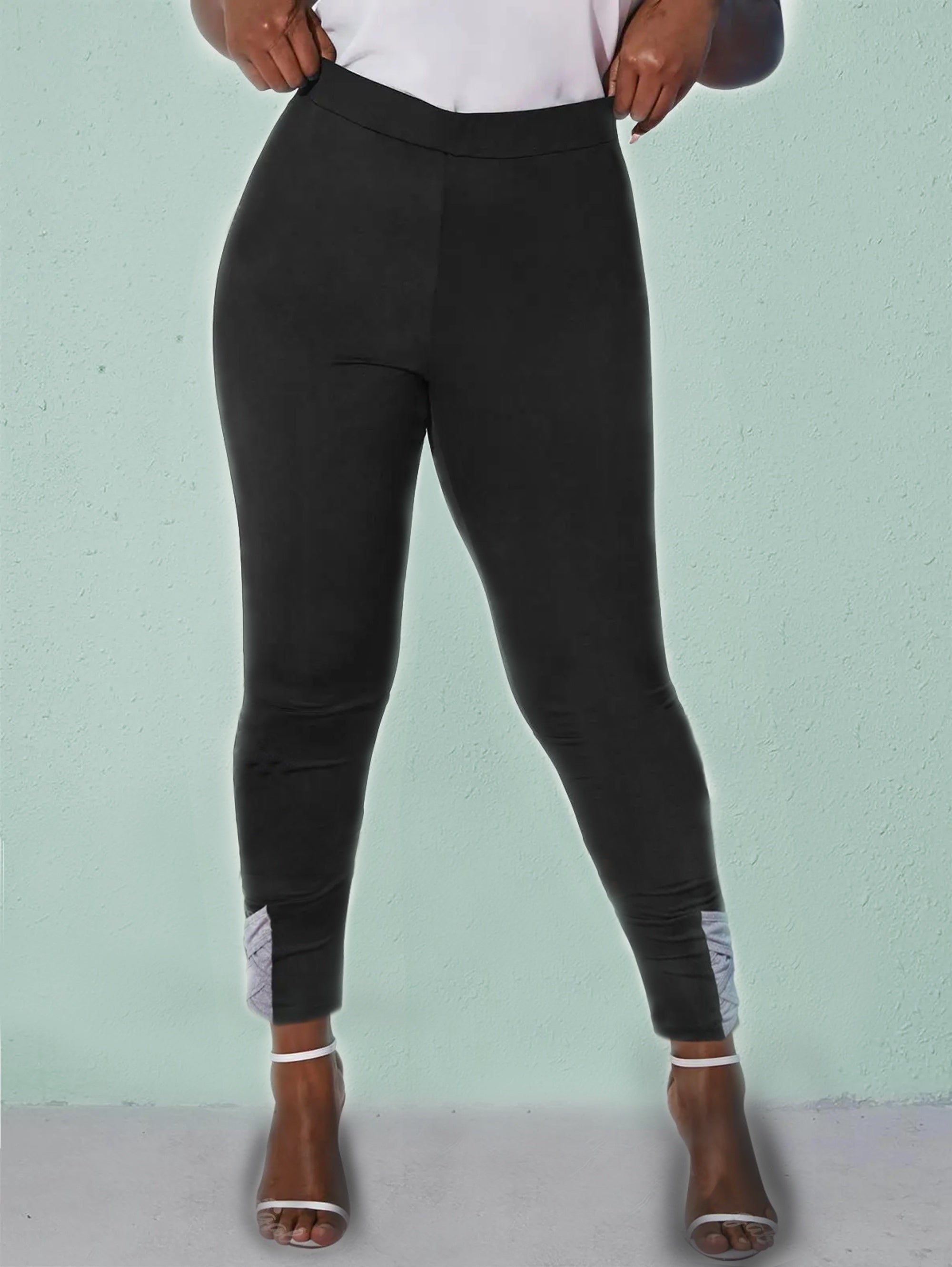  High Waist Leggings with Cross Detail