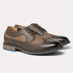 Men's Splicing Brogue Lace up Oxford Shoes