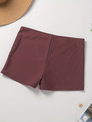 Solid Stretchy Swim Suit Bottoms Elastic Waistband Boxer Trunks