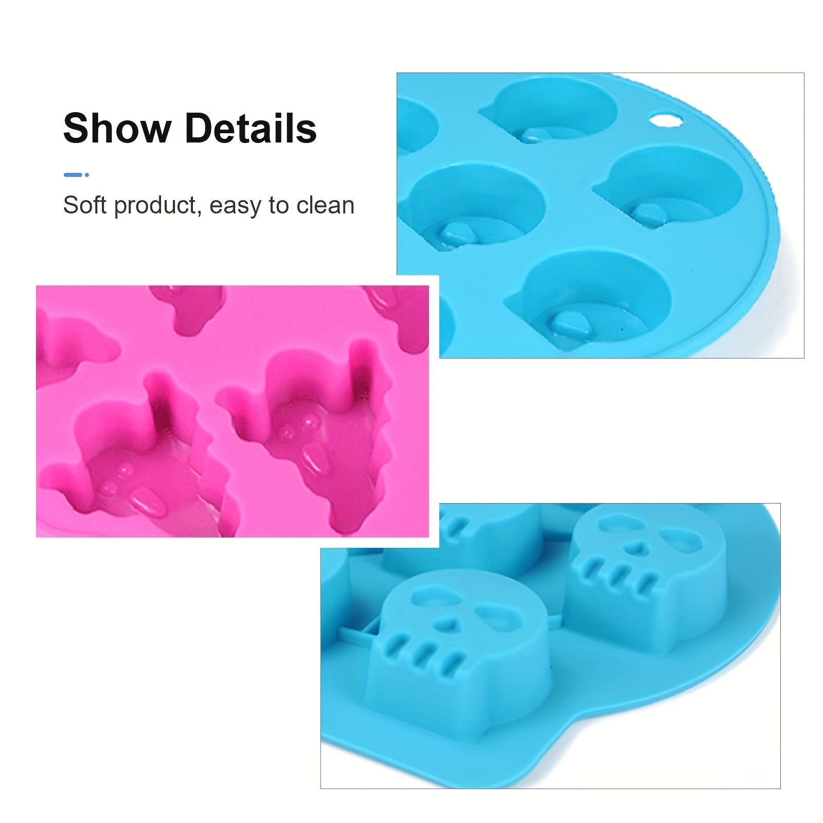 Skull Ice Cube Mold Silicone Tray for Whiskey Ice Trays