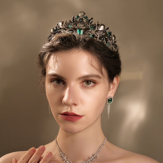 Gothic Vintage Rhinestone Crown Tiara Bridal Hair Accessories