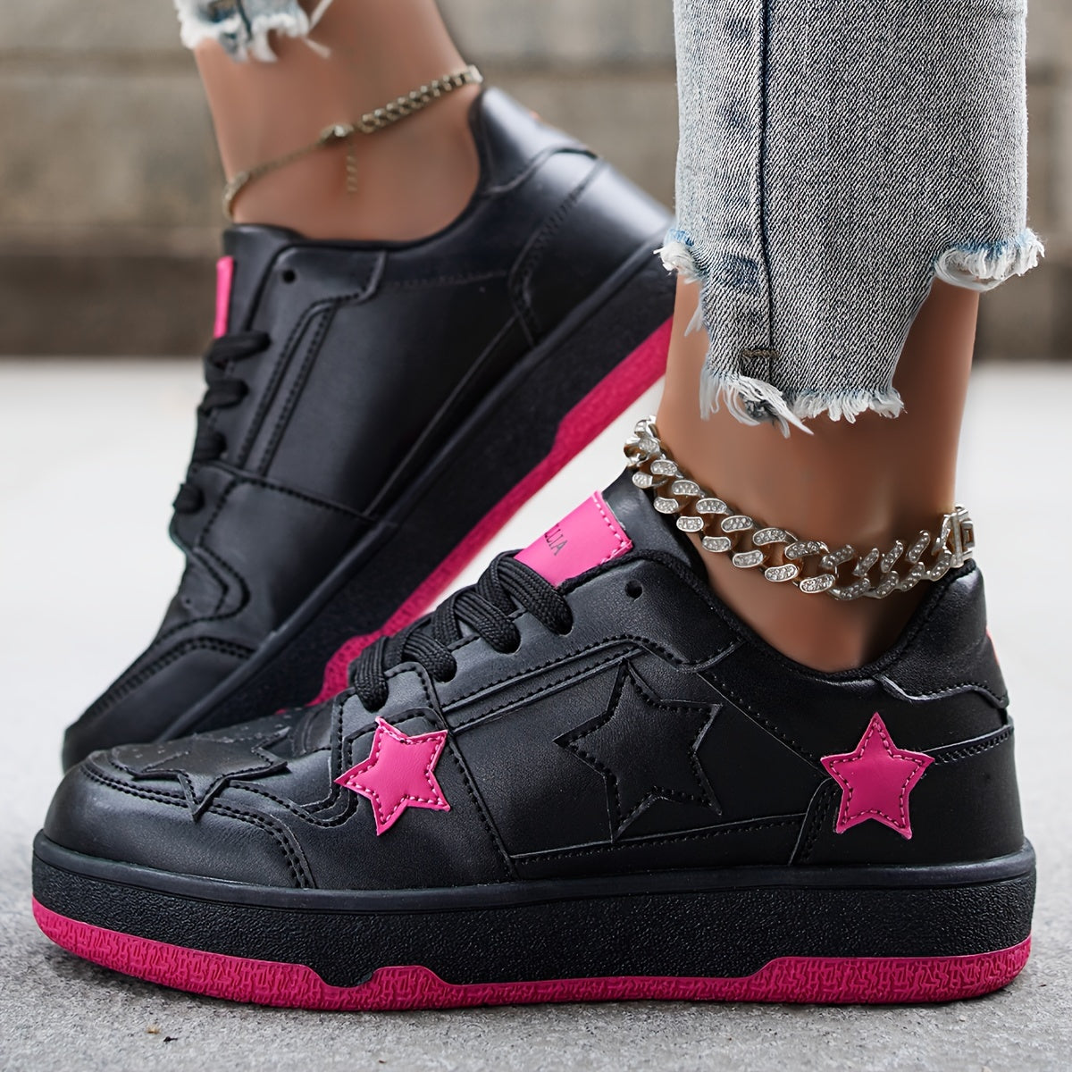 Star Pattern Board Shoes Women's Casual Anti Slip Sport Shoes