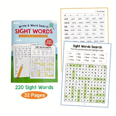 240pcs Kids' English Learning Aid Interactive Sight Word & Writing Practice