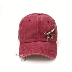 Distressed Cotton Baseball Cap Sun Hat Adjustable
