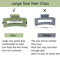10pcs Large Hair Claw Rectangle Hair Clips for Thick Hair Non Slip
