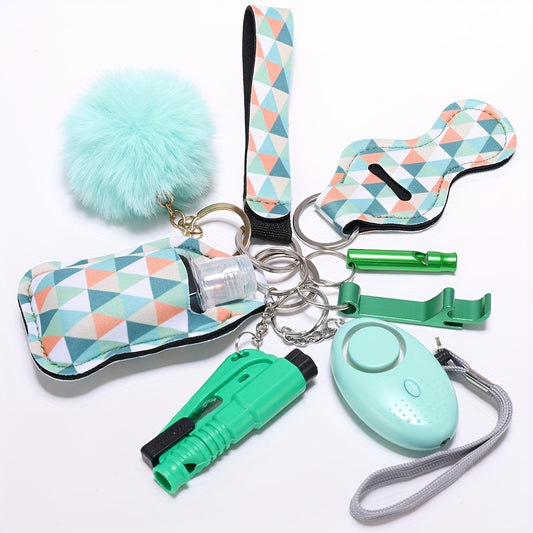 Green Self Defense Keychain Set For Women Safety Keychain Accessories