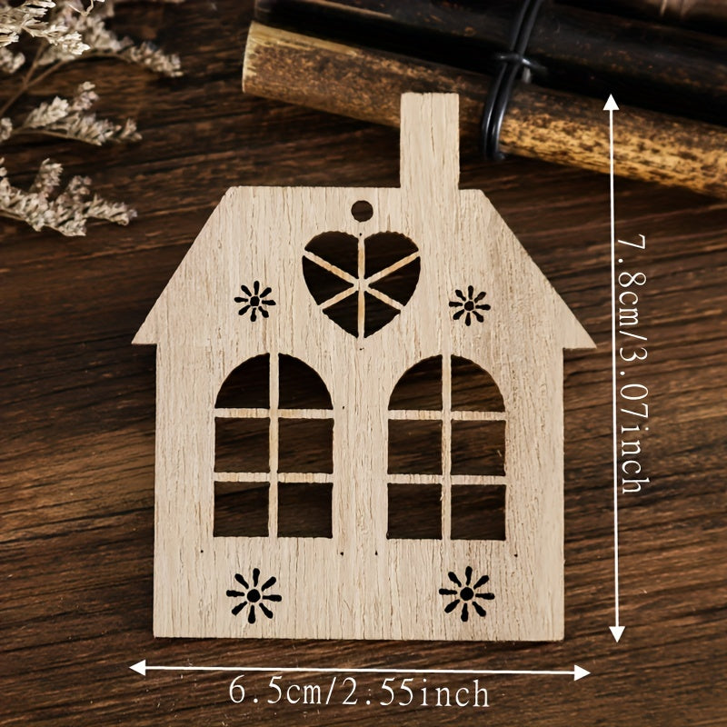 10pcs Nativity Wooden Embellishment Xmas Tree Cutouts