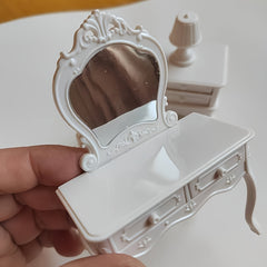 Mini Furniture Makeup Table Bedside Table for Dollhouse Home Decor